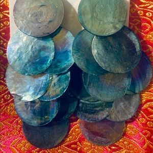 NWT Lane Bryant new blue haze disc drop earrings